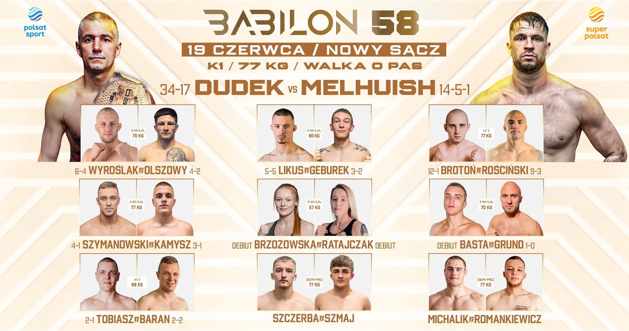 Babilon MMA 58 w Nowym Sączu. Dudek broni pasa, Brotoń poluje na nokaut