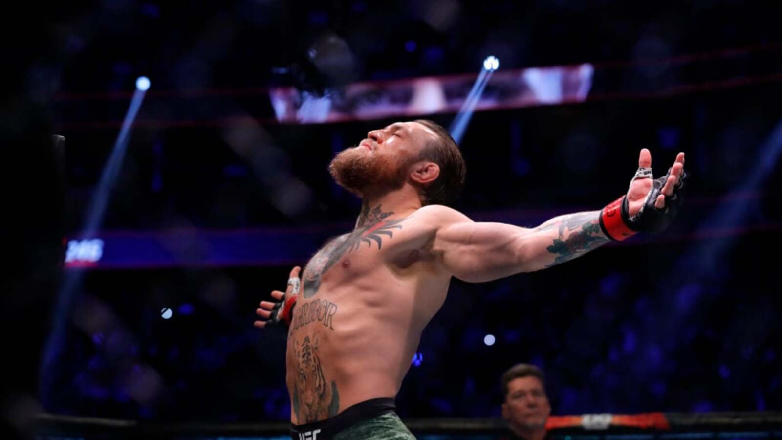 Conor McGregor reacts as his UFC 329 comeback event almost instantly sells out