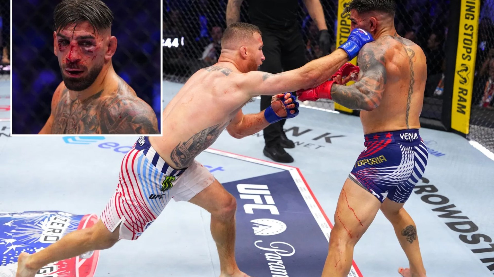 Justin Gaethje DISFIGURES Ilia Topuria in UFC White House war in one of MMA's biggest