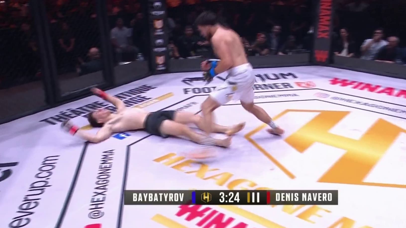 Anzor Baybatyrov nokautuje Paula Denę w pierwszej rundzie na Hexagone MMA 45