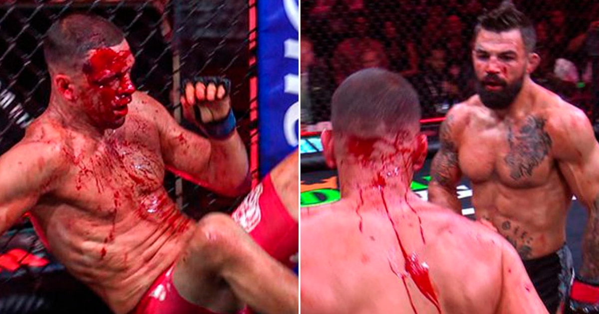 Mike Perry zatrzymuje powrót Nate'a Diaza do MMA. Krwawa walka przerwana decyzją lekarza