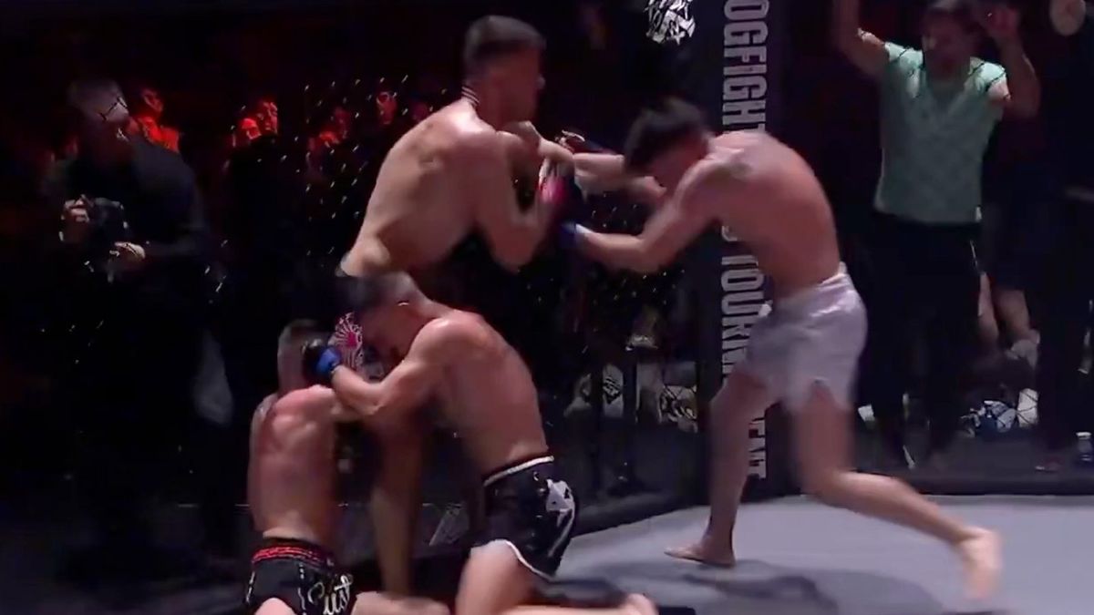 Profesjonalny zawodnik MMA pokonał trzech amatorów jednocześnie