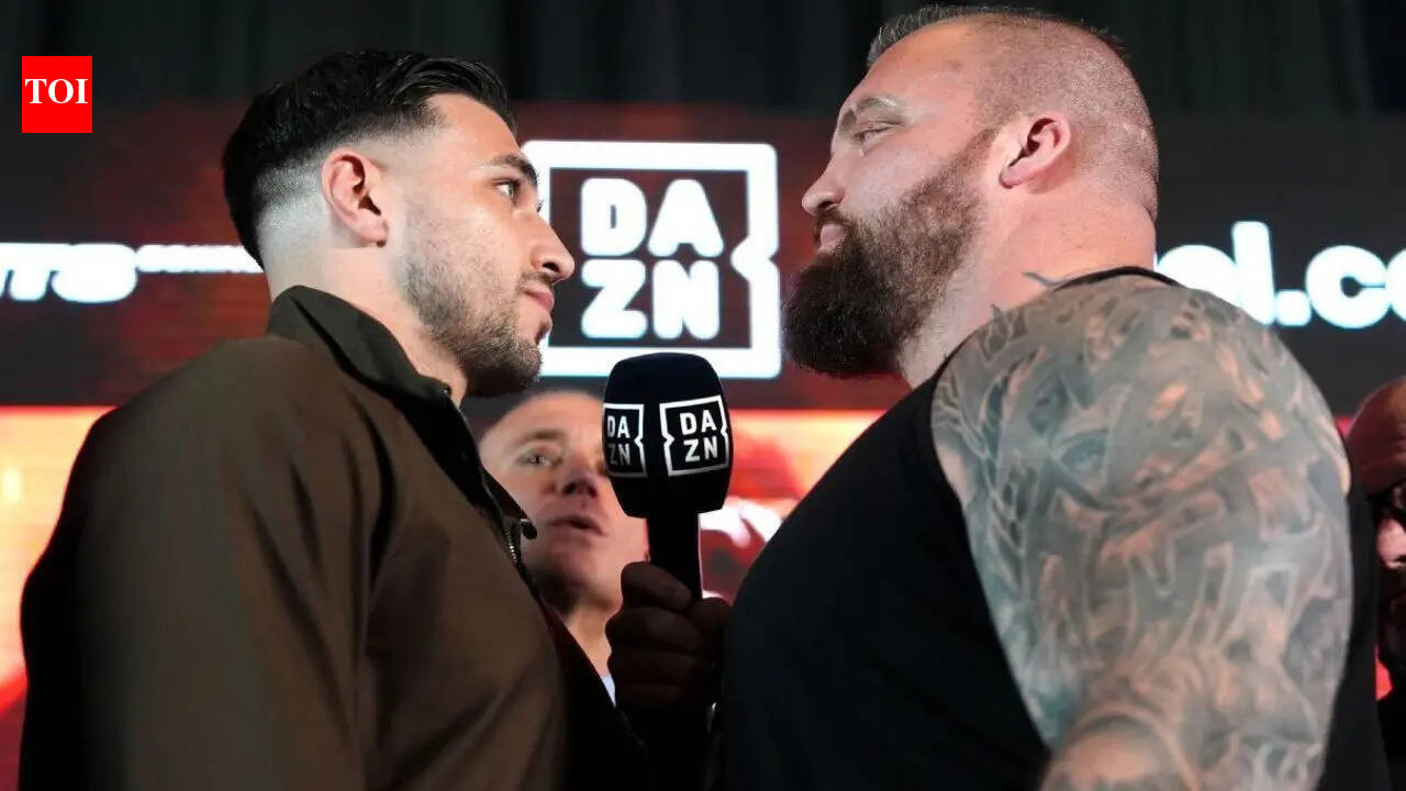 Tommy Fury i Eddie Hall zamieniają konferencję prasową w pokaz kulturystyczny przed walką na DAZN